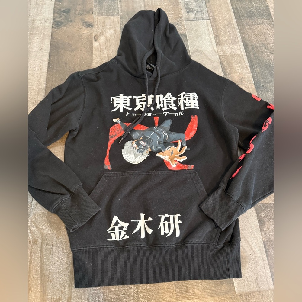 Tokyo Ghoul Crunchyroll Hoodie Kaneki Graphic Black Anime Streetwear S‎